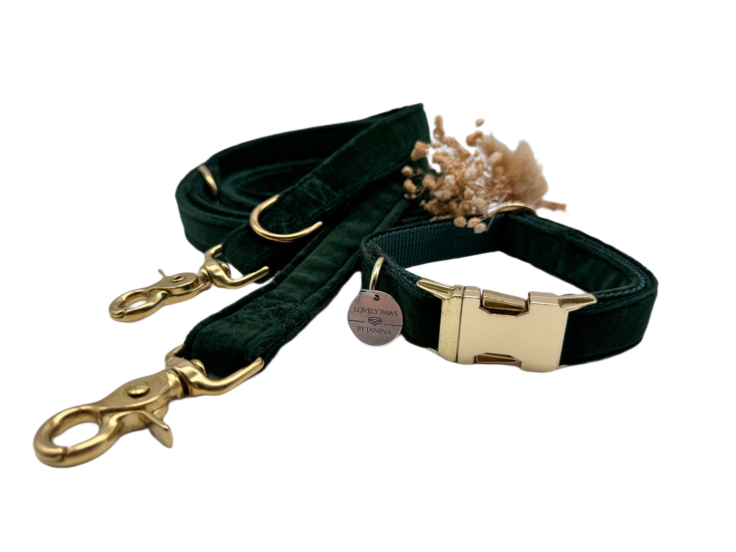 Hundeleine DARK GREEN VELVET