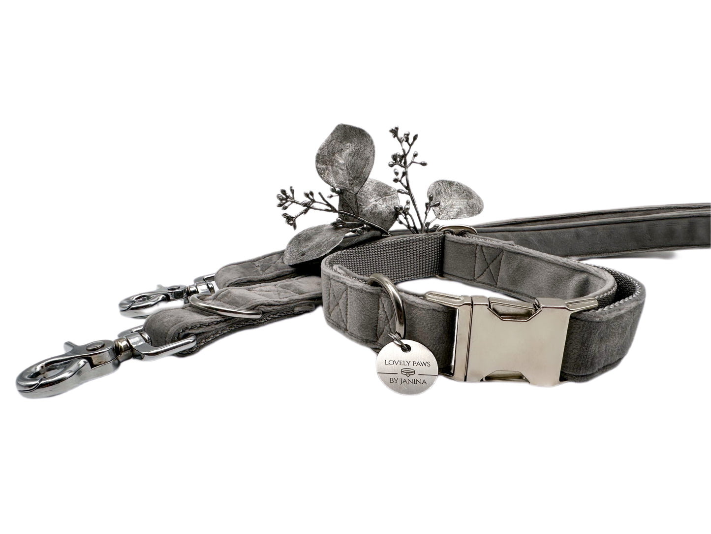Hundehalsband GREY VELVET